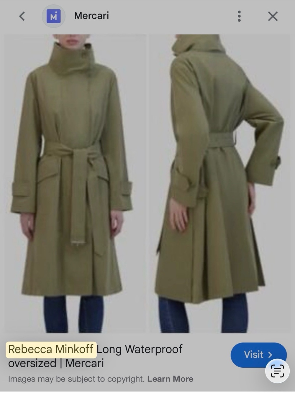 Rebecca Minkoff Olive Funnel Neck A-Line Trench Coat XL